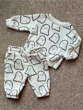 Little Co. Lauren Conrad Baby Ghost Halloween Sweatshirt Jogger Set 6M Fall